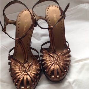 4 1/2 inch bronze wedge sandals